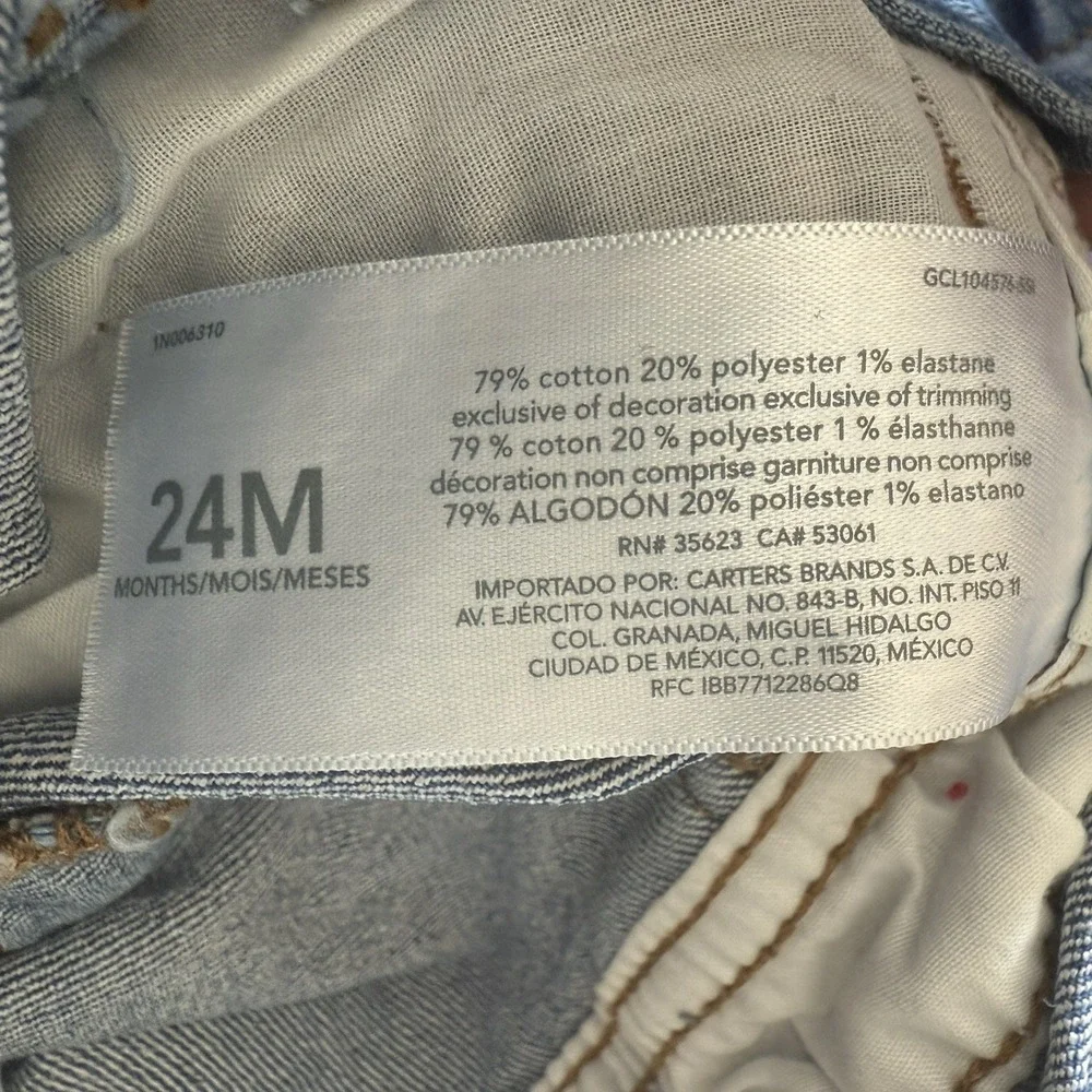 OshKosh Denim Overall Bibs 24 Month‎ Blue Jeans Baby Toddler Outfit